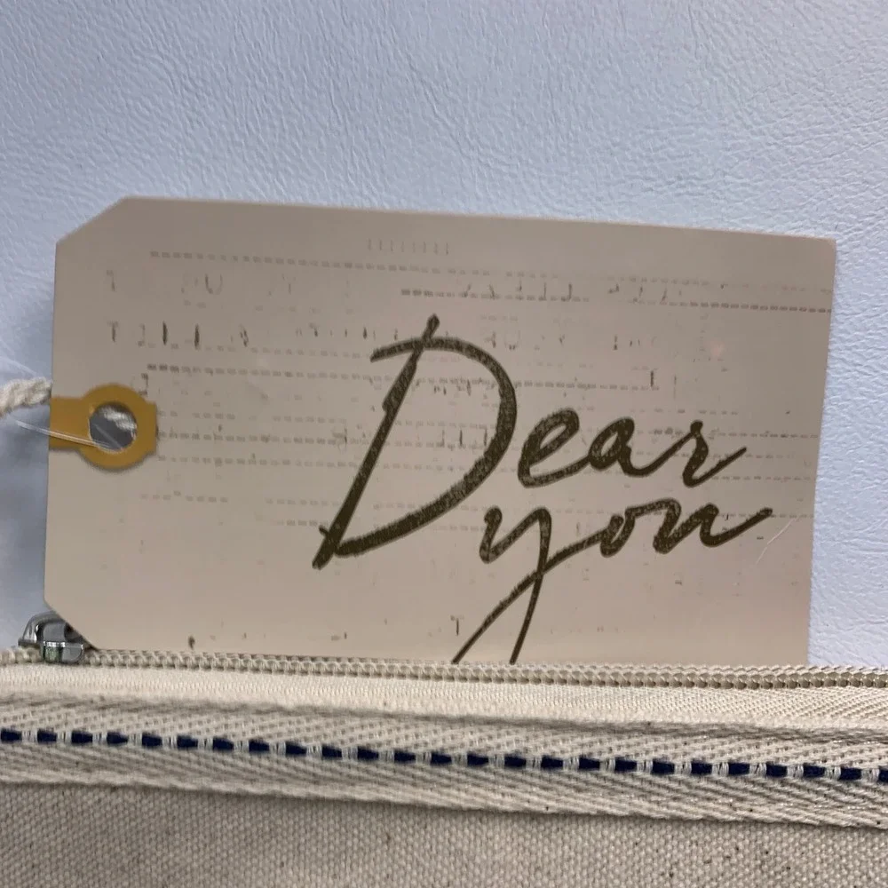 DEMDACO Unisex OS Beige Dear You My Love Canvas Zip Pouch NWT